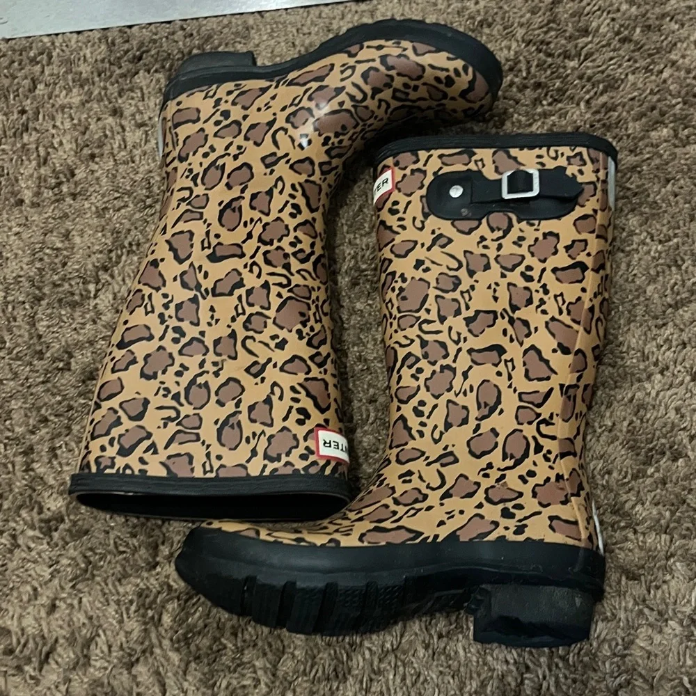 HUNTER unisex-child Original Leopard Boots Sz 2